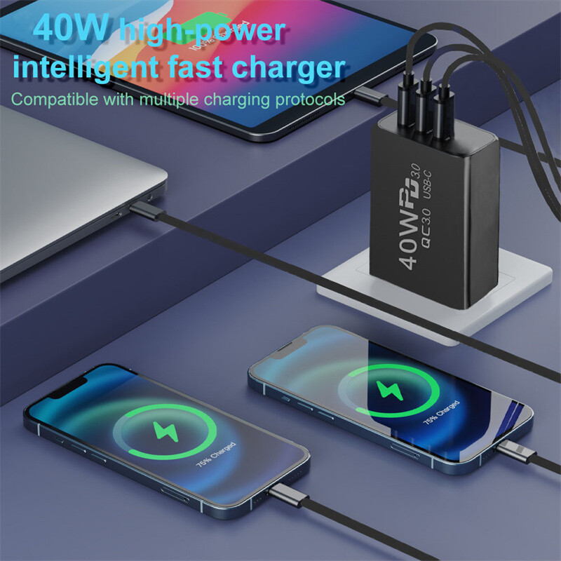 USB C 40W Fast Wall Charger And Cable For iPhone 17 16 15 14 13 12 11 Pro Max gallery