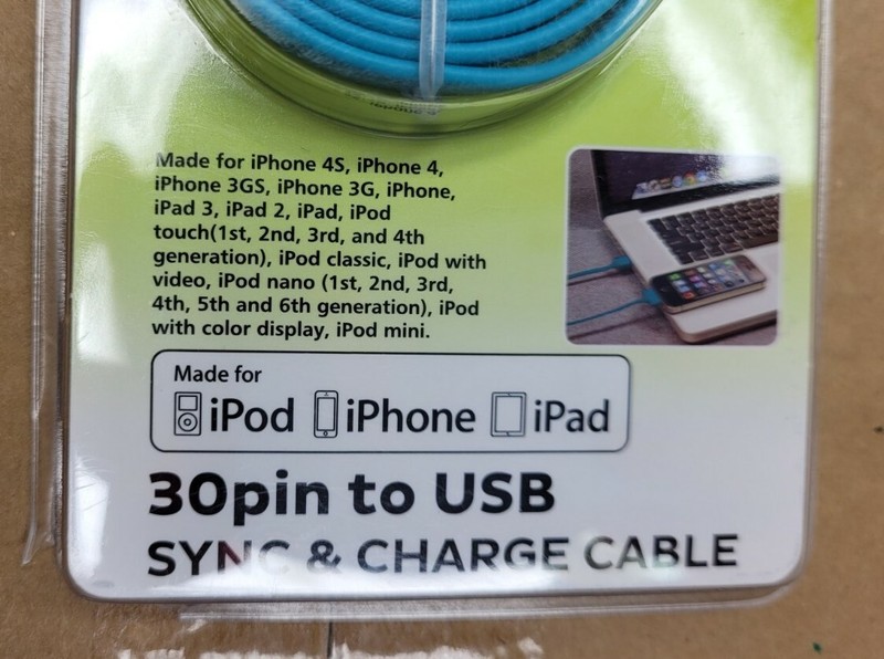 PowerXcel 30pin to USB Sync & Charge Cable 3ft Flat Cable USB 2.0 Tangle Free gallery