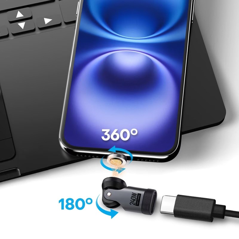USB Magnetic Adapter 240W[2 Pack] 90 Degree Magnetic Charging Cable Right Ang... gallery