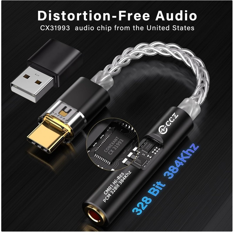 CCZ CM01 USB C Audio Adapter for Wide Soundstage