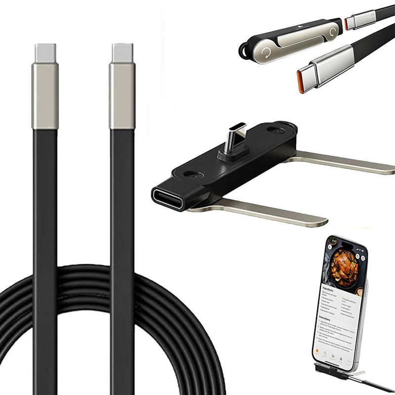 Invisible Holder Charger Cable with Stand,2 in 1 Sideways Invisible Holder Ch…