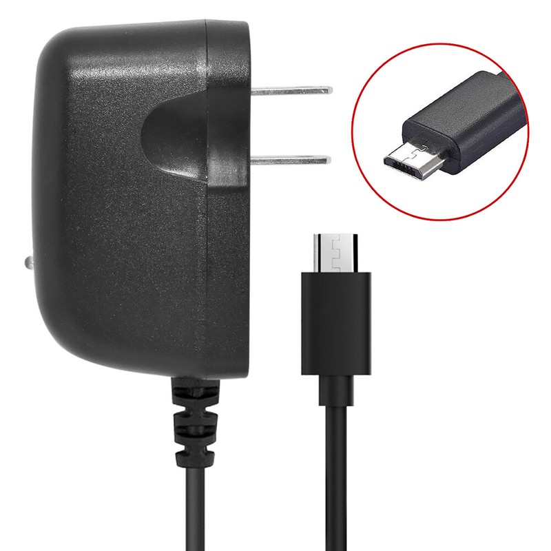 Premium Black Color 3 feet Cable Length AC Adapter Home Wall Travel Charger