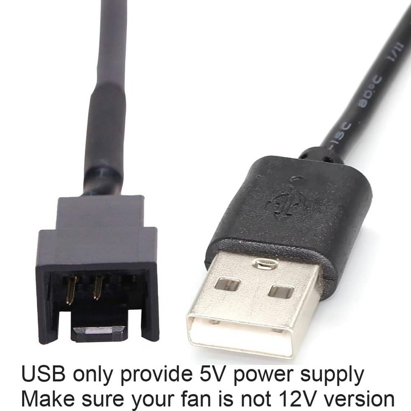 3pcs USB to 3pin/4pin PWM 5V USB Sleeve Fan Power Adapter Cable with USB Fan ... gallery