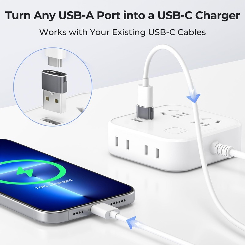 Basesailor USB to C Adapter,USBC Female A Male 3 pcs, Gray gallery