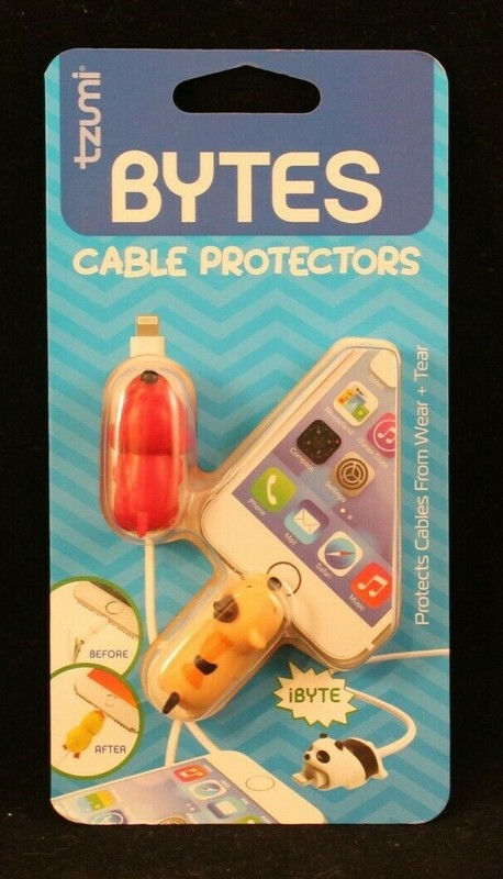 Tzumi – Bytes – Red Dog & Calico Cat – Protects Cables From Wear & Tear – 6075