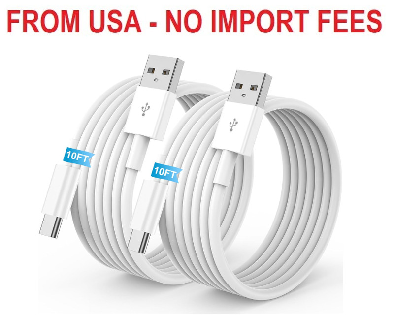 2Pack 10FT USB to USB C Fast Charging Cable for iPhone 17 16 15 Charger Long Cor