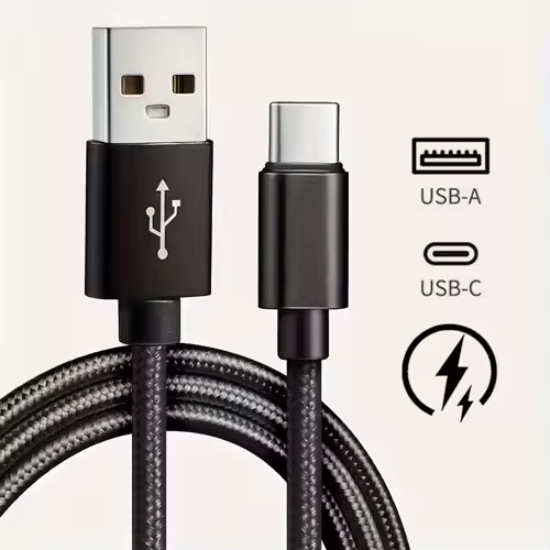 USB Type C Fast Charging Cable Nylon Braided Quick Charge Data Cable Black gallery