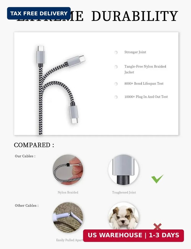 Teeind USB Type C Cable Fast Charging, Tpc001 5 Pack(6Ft 3A) Braided C Charger C gallery