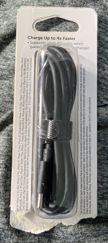 Cell Candy-Apple Fast Charge to USB-C-Extended Length - 3 Foot - Black gallery