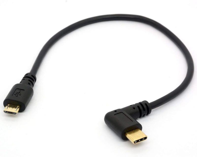 Angle USB Type C to Micro USB Cable, 90 Degree USB-C Male to Micro-B Male | gallery
