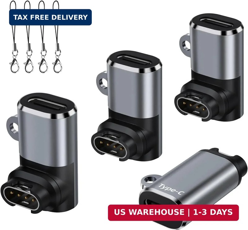 USB C to Garmin Watch Charger Cable Adapter 4-Pack,Type-C Garmin Charging Cord A