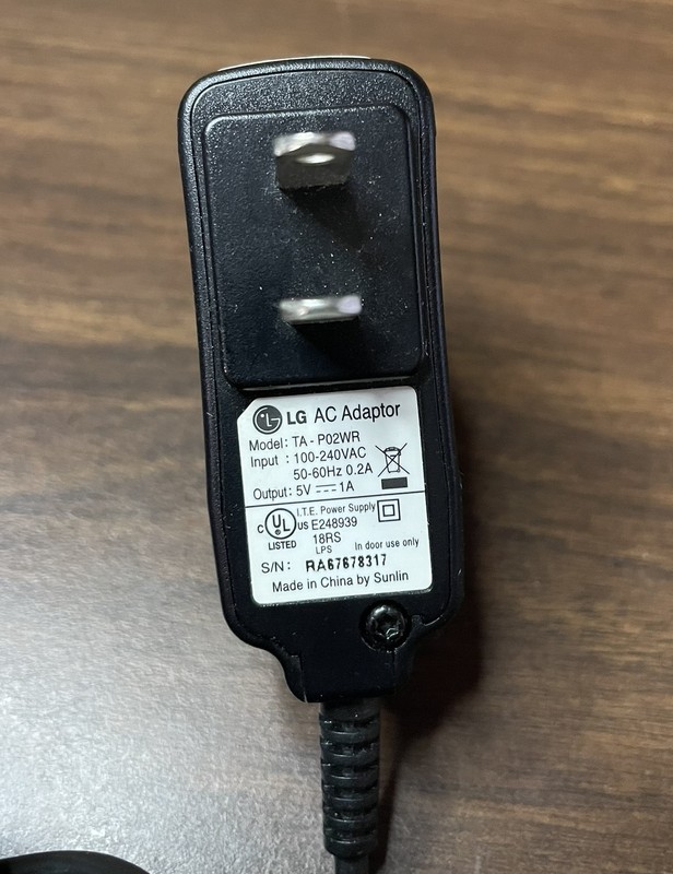 Vintage OEM LG Flip Phone Charger Power Cord, AC Adaptor TA-P02WR gallery