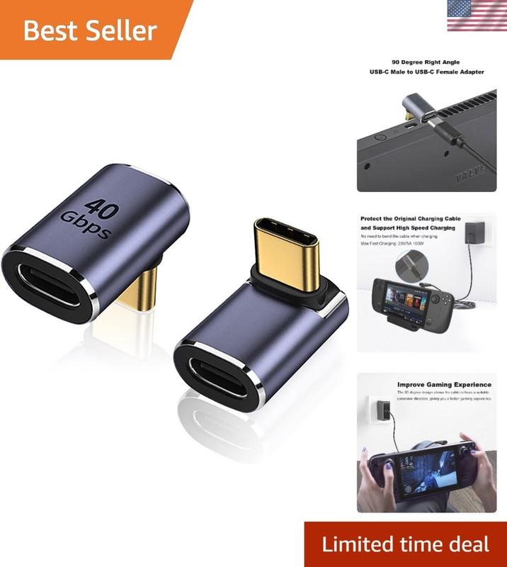 Compact 100W USB-C Adapter 2 Pack – Metallic Purple Right Angle Solution