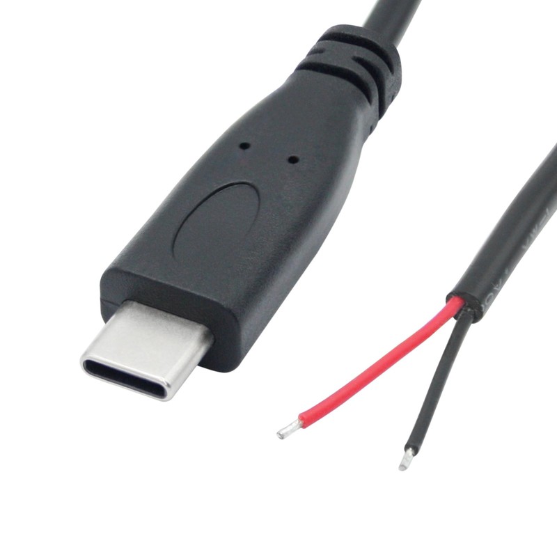 Short USB to 2 Pin Bare Wire Open End Cable,9inch 25cm 5V/3A USB Plug Pigtail... gallery