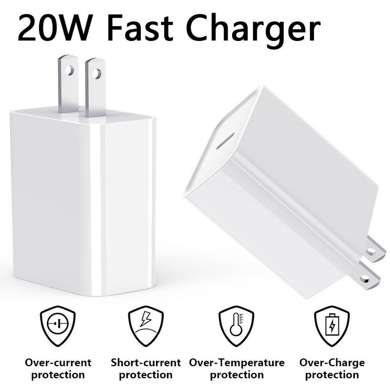New 20W PD USB-C Type-C Wall Charger Adapter For Samsung S25 S24 S23 SONY White
