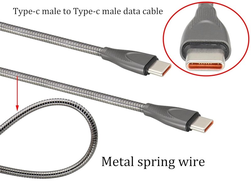 Reversible USB C to C Metal Cable - 3.3ft Chew-Proof Design - High Speed gallery