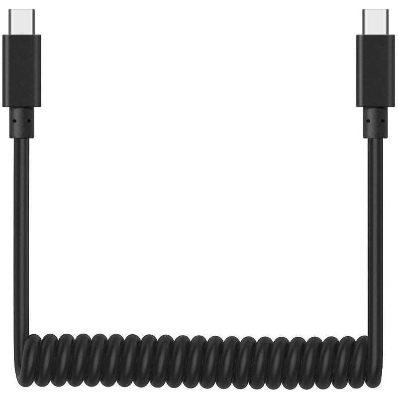 For TCL K33/K32 5G – Coiled Cable USB-C to TYPE-C Fast Charger Cord Power