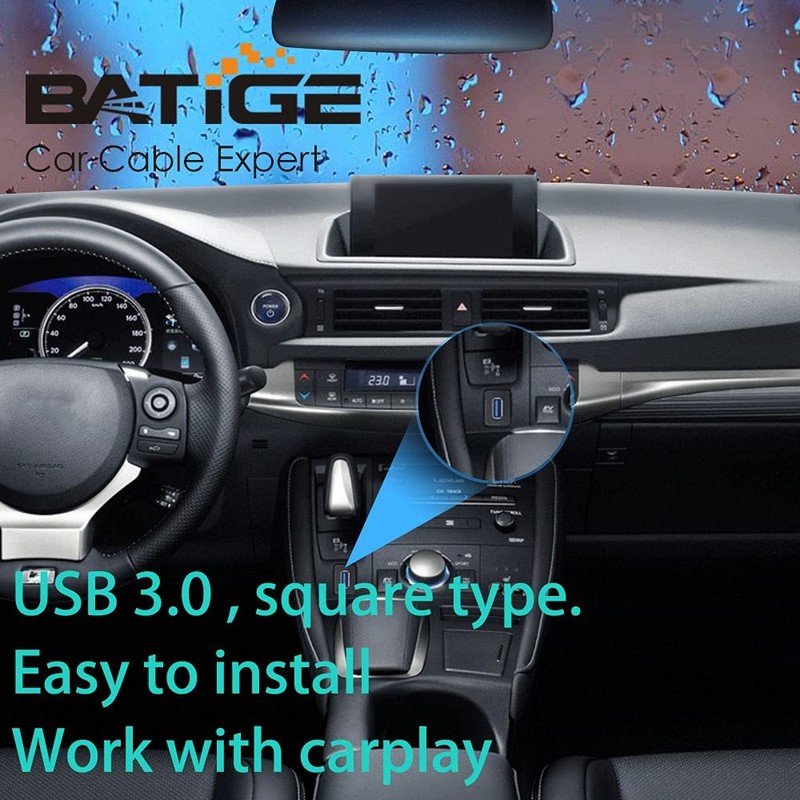 5 Pack 3ft Square USB 3.0 Panel Flush Mount Extension Car Dashboard Cord gallery