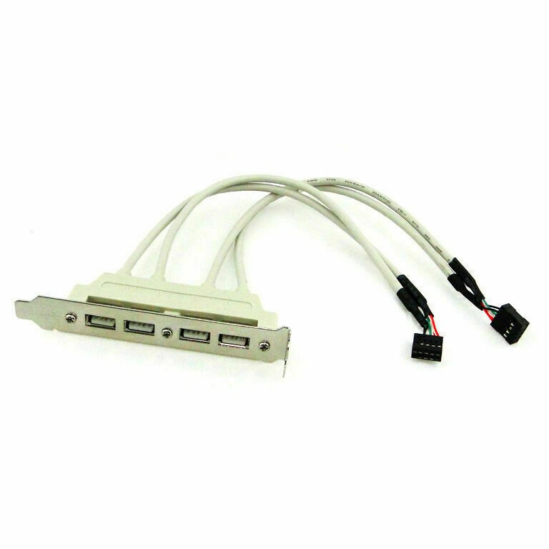 ChenyangPCI 4 USB 2.0 Female Screws to Motherboard 9pin Header cable Bracket gallery