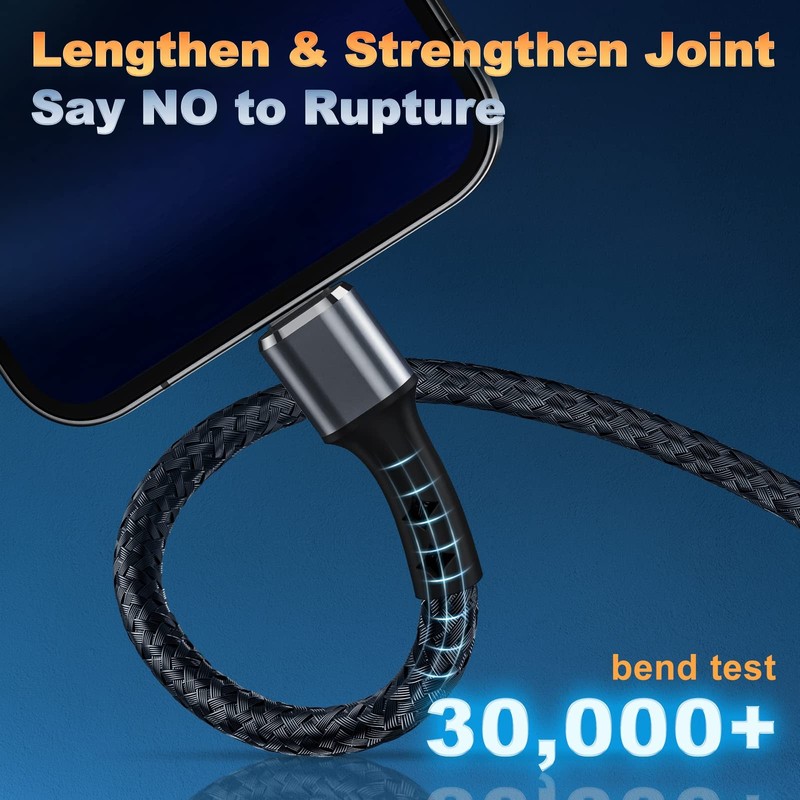(2-Pack) iPhone Charger 3Ft for Apple MFi Certified, Strong Nylon Braided Lig... gallery