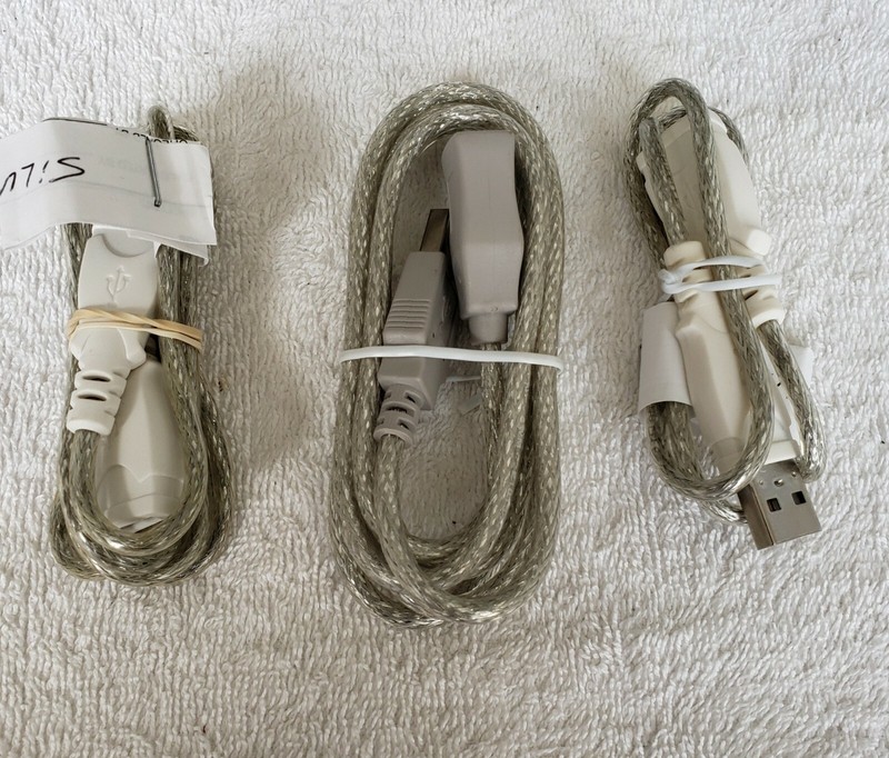 SET OF 3 USB M/F EXTENDER SILVER BRAIDED CABLE, SIZE 4ft- 3ft 4inch.-2ft( NEW )