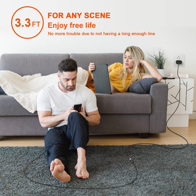 for iPhone Charger Extension Cord,[Apple MFi Certified] Black-Braided/3FT gallery