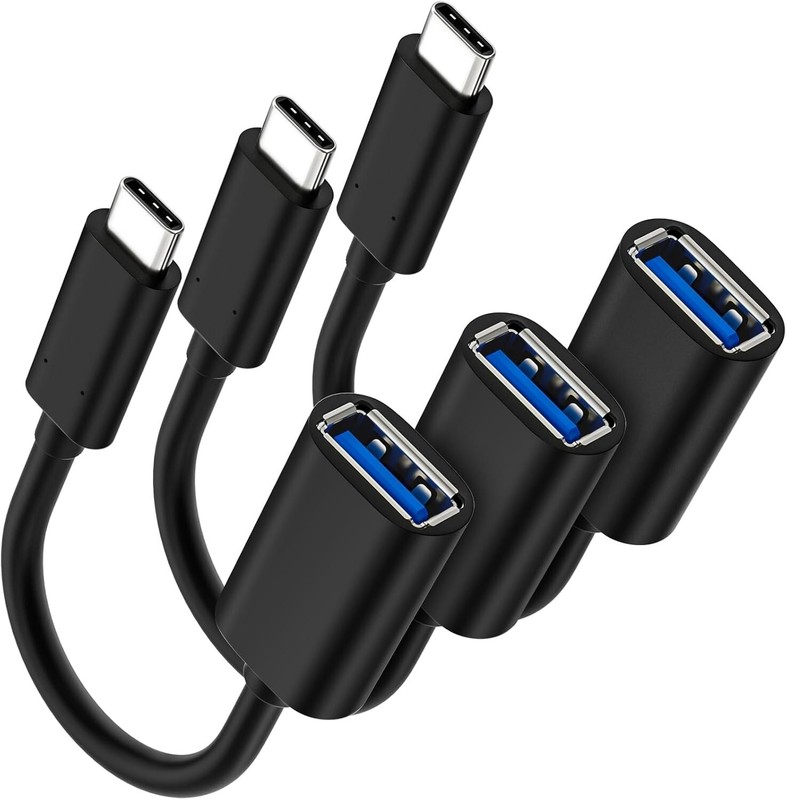 USB-C Male To USB 3.0 Female Converter Cale Type C To USB OTG Sync Adapter- 3Pk