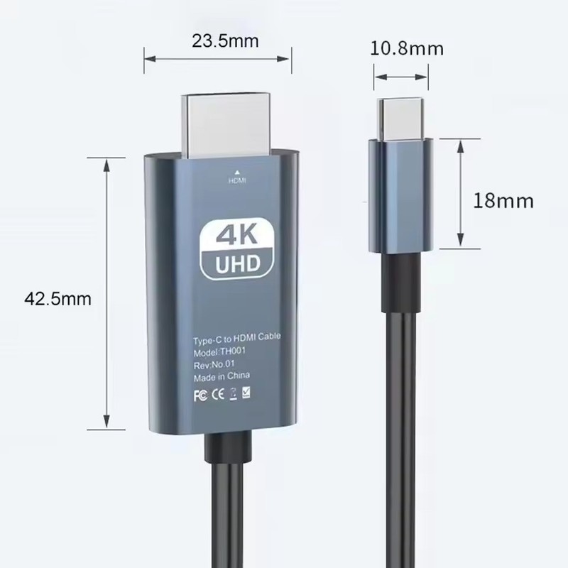 4K Type C to HDMI Mirroring Cable For iPhone 17Air 16 15 Android USB C HDTV Cord gallery