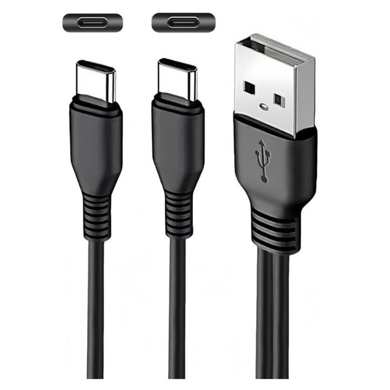 Dual USB-C Splitter Charging Cable, 2-in-1 Fast Charge Cord for USB-A Port to…