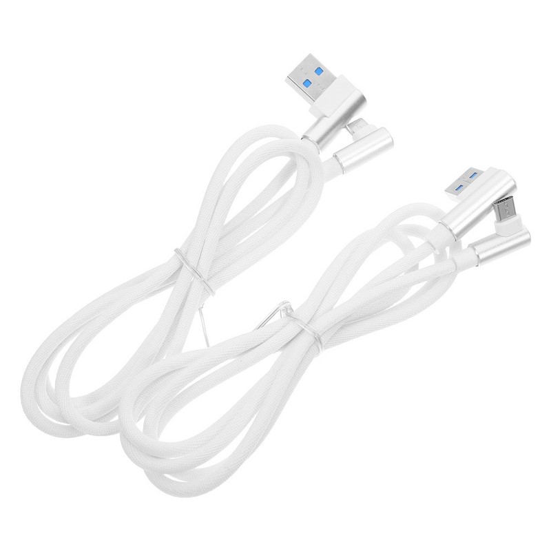 2Pcs Fast Charging Micro USB Cable Braided Nylon Double Elbow Durable for Gaming gallery