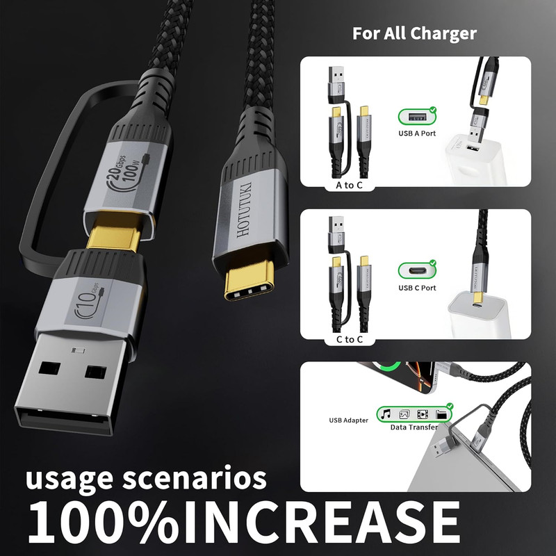 Long USB Cables 2PACK（10FT+10FT） USB a to USB C Cable Multi Functional gallery