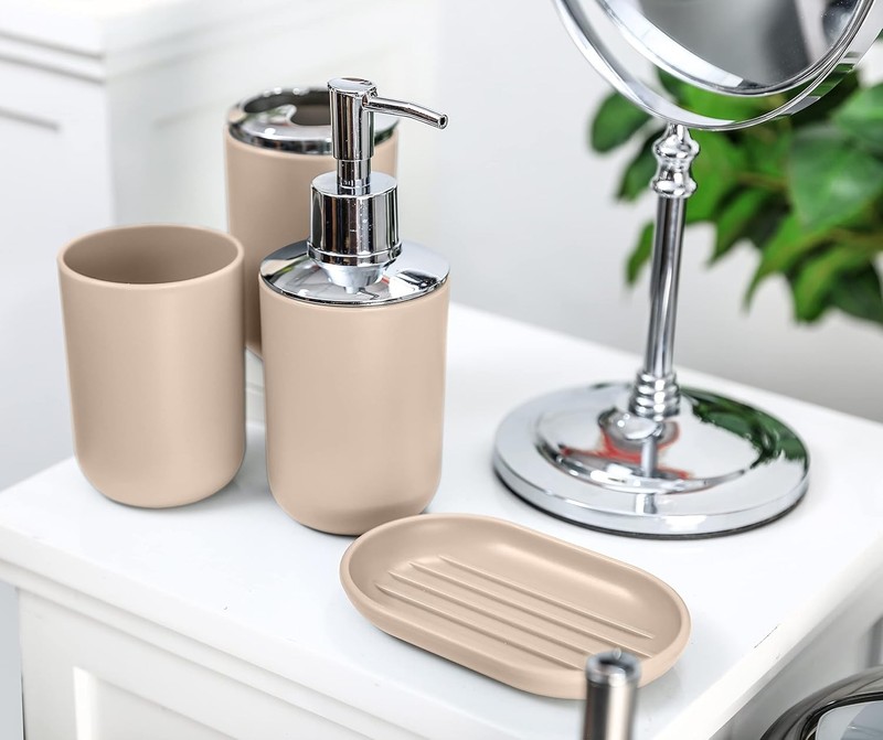 Moss & Stone 6-Piece Bathroom Accessories Set Beige gallery