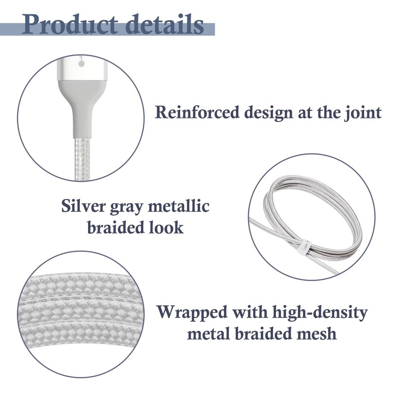 USB to USB Cable 6ft, 60W PD Fast Charging, USB 2.0, Nylon Braided, USB-IF Ce... gallery