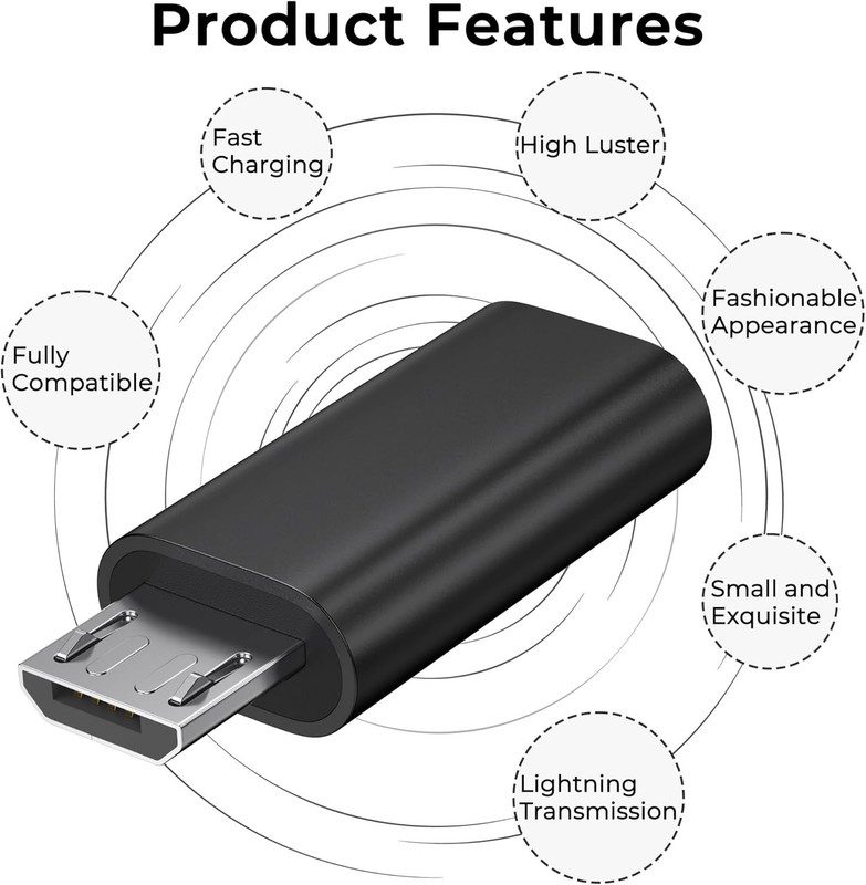 2 Pack Micro USB to USB C Adapter - Fast Data Transfer, Universal Fit gallery