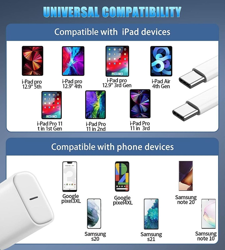 USB-C Fast Charger For iPhone 16/ 15 Pro/Pro Max/Plus Type C Cable (20W Adapter) gallery