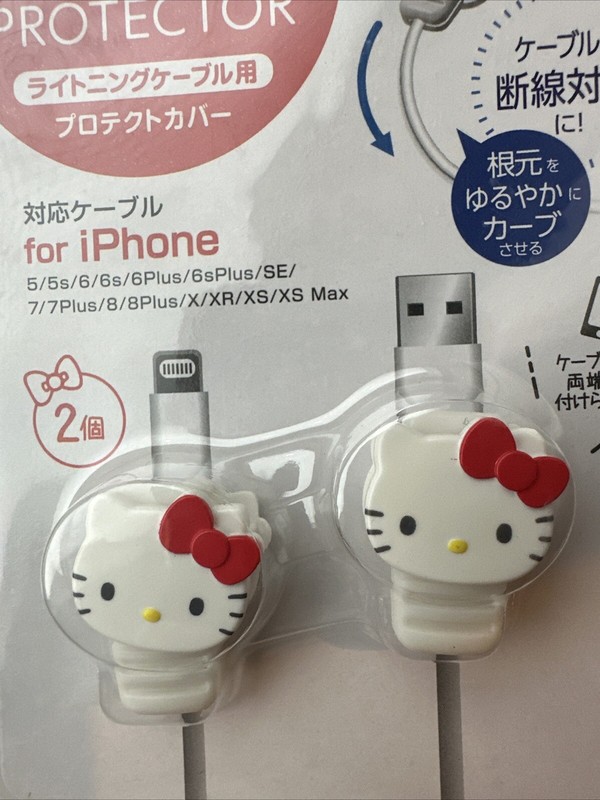 NWT Sanrio Hello Kitty iPhone Cable Protector Made In Japan gallery