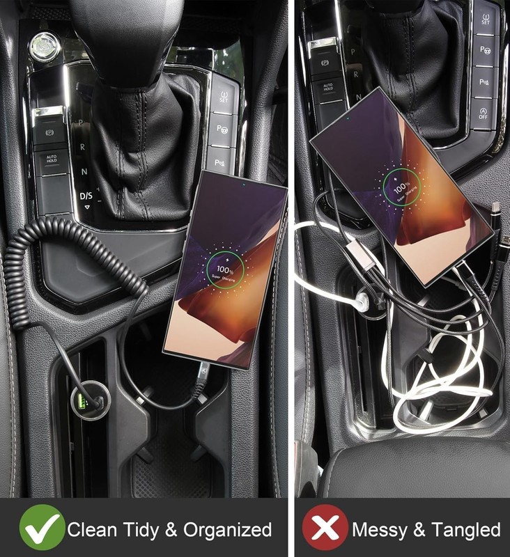 USB C to C Cable 3ft 2Pack Coiled USB C Charger Cable for Car Type C Fast gallery