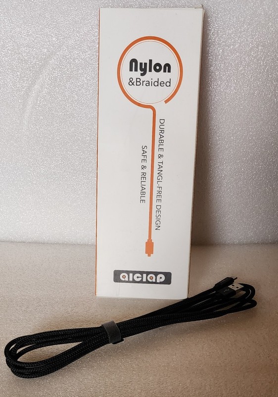 Alclap Nylon & Braided C Cable USB Cable – Tangle Free Design – New / Black
