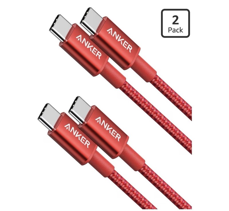 Anker B8752091 3.3ft USB-C Charging Cable – Red, 2 Pack