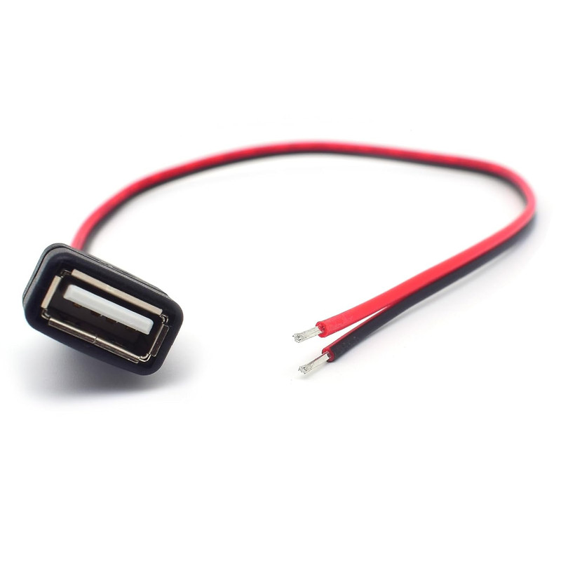 20AWG USB Female Pigtail 2 Wire1PCS 0.3M/1FT Short USB 2.0 Female Plug 2Pin B…