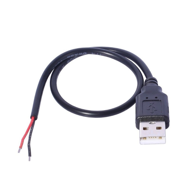 USB Power Pigtail Cable USB Male to 2 Pin Bare Wire Open End Power Pigtail Cord gallery