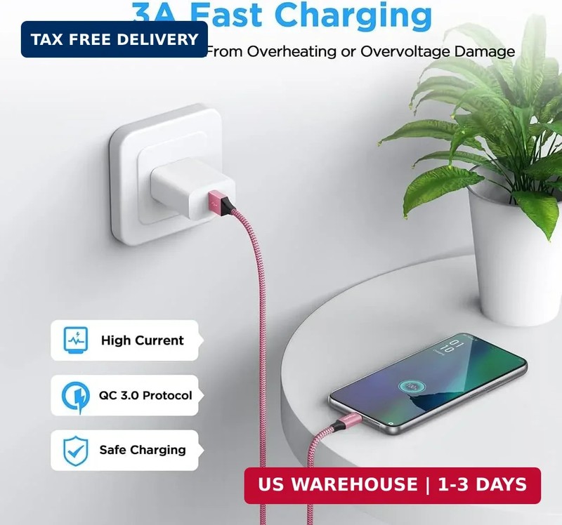 etguuds USB to USB C Cable 3.3ft, 2-Pack USB A to Type C Charger Cord Fast Charg gallery