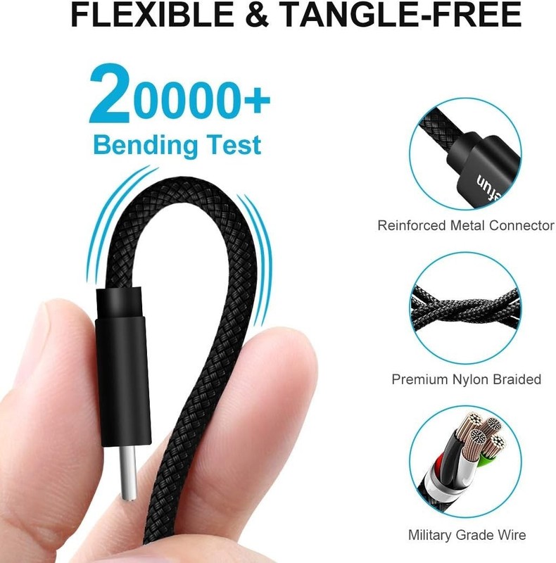 Extra Long 65ft USB to USB C Charging Cable - Ideal for Phones, PS5 & Tablets gallery