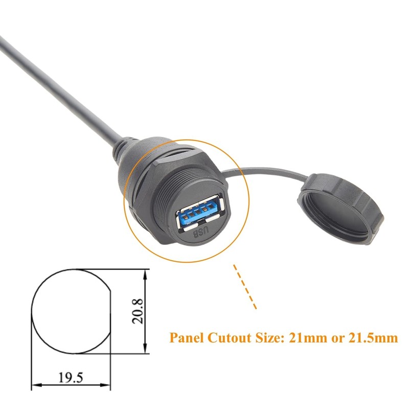 IP67 Industrial USB 3.0 Connection Cable USB A Female Socket to M12 5Pin B Co... gallery
