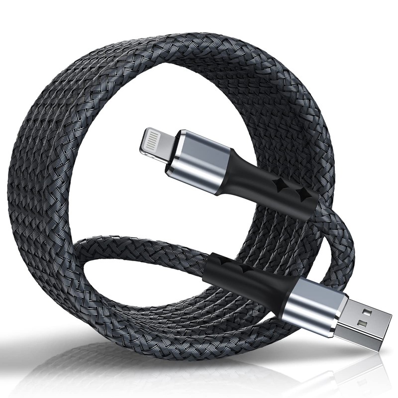 (2-Pack) iPhone Charger 3Ft for Apple MFi Certified, Strong Nylon Braided Lig...