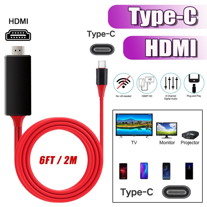 Type C Phone to HDMI HDTV TV Cable For Samsung S26 S25 S24 S23 S22 S21 S20FE S10