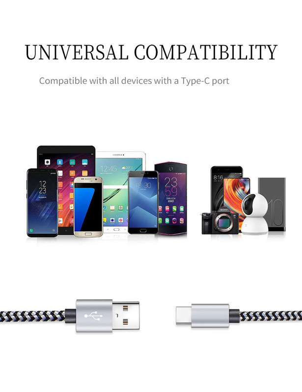 USB Type C Cable Fast Charging, Tpc001 5 Pack(6Ft 3A) Braided C Charger Cables C gallery