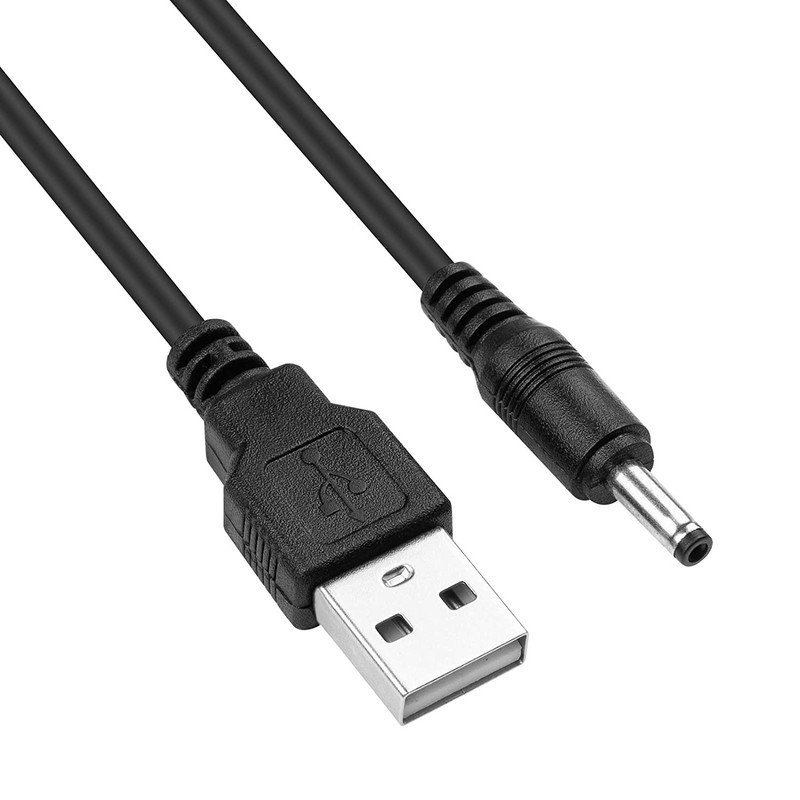 5-Pack USB to DC 5V Power Cable, 3.5mm x 1.35mm Barrel Plug Cord 5 ft Black gallery