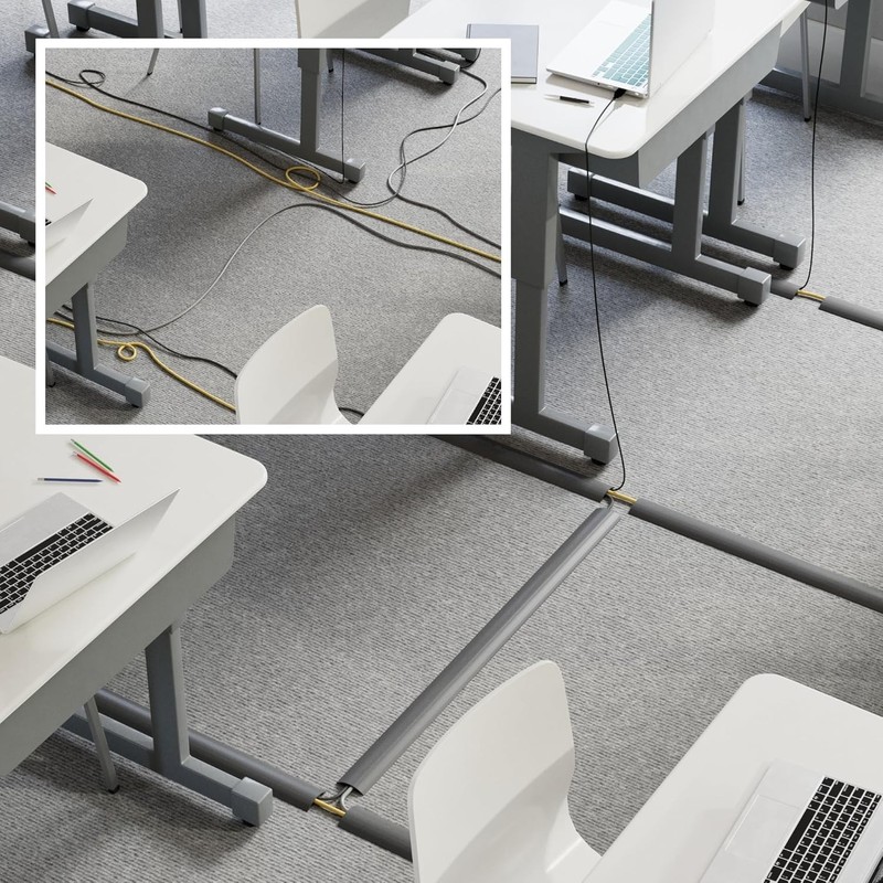 Flexible PVC Cable Protector - 6 Ft Non-Slip Cord Cover for Indoor Safety gallery