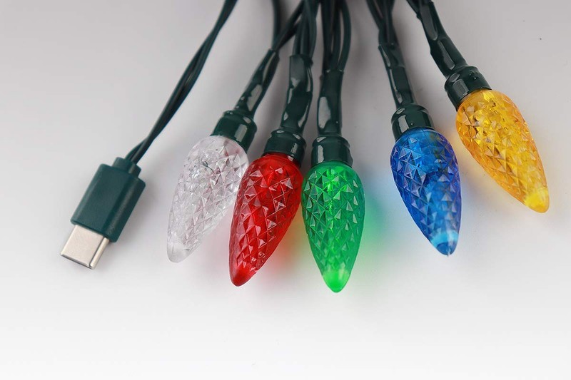 LED Christmas Light Phone Charger Cord Type C 50inch 10led Multicolor Bulbs C... gallery